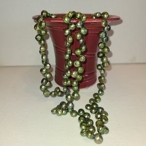 Unique Green Cultured Pearl Necklace